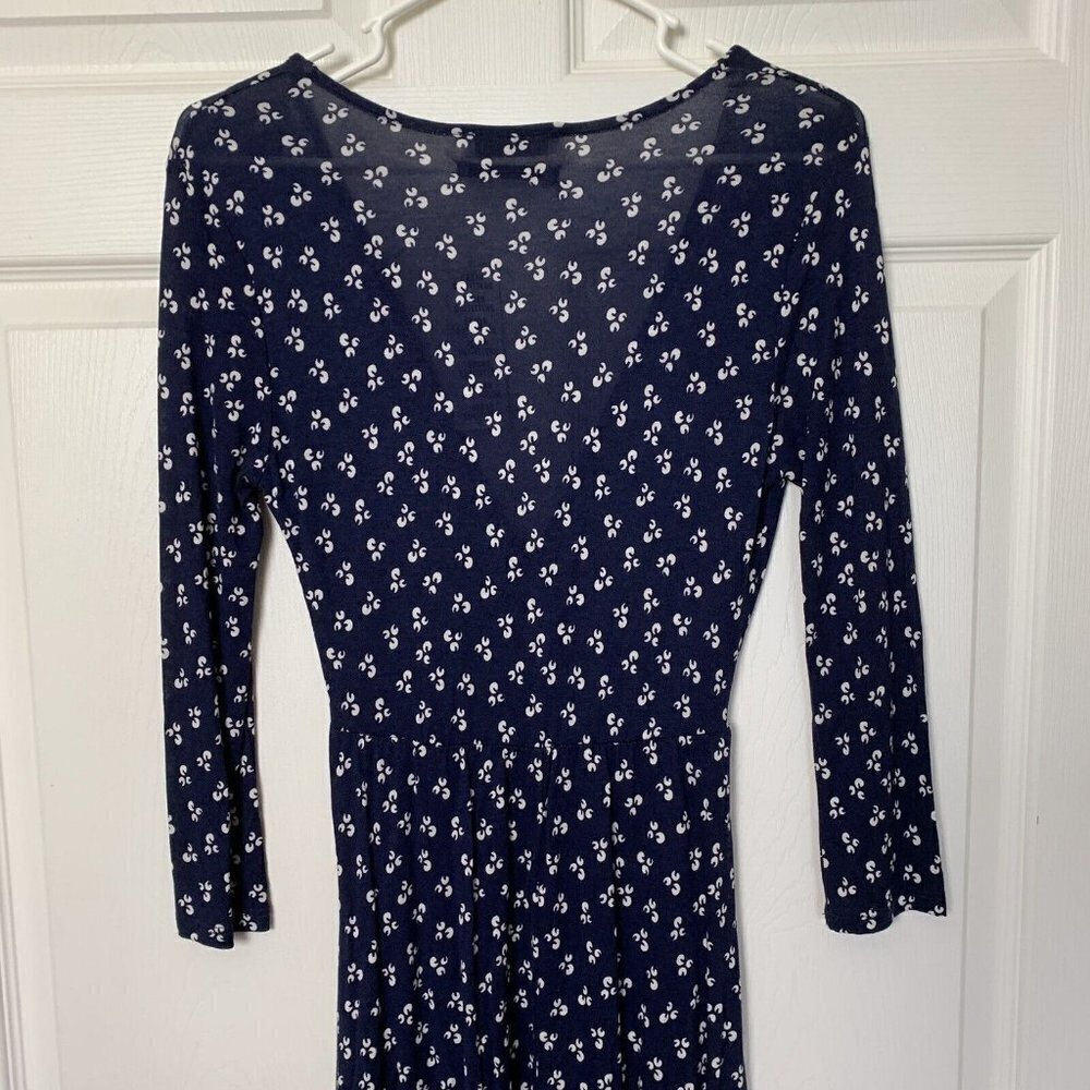 Urban Outfitters Women’s Small Plunge Navy Blue White V-neck Dress Pockets - Picture 6 of 15